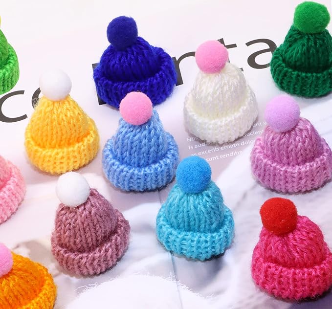 Christmas Mini Knitting Hats Penta Angel 20Pcs Assorted Color Small Santa Wool - Image 3