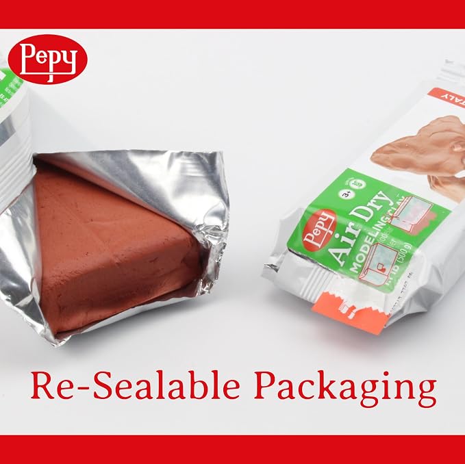 Pepy Premium European Air Dry Modeling Clay Terracotta 2.2 lb Box of 12 Bars - Image 4