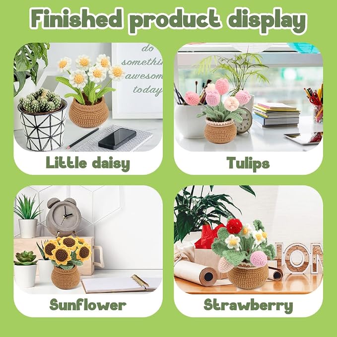 kgxulr Crochet Kit for Beginners, Little Daisy Crochet Kit Beginner Crochet - Image 7