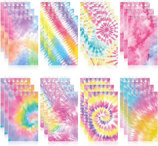 24 Pcs Mini Tie Dye Notepads Multicolor Mini Notebooks Party Favor Small Pocket by Adecortalk