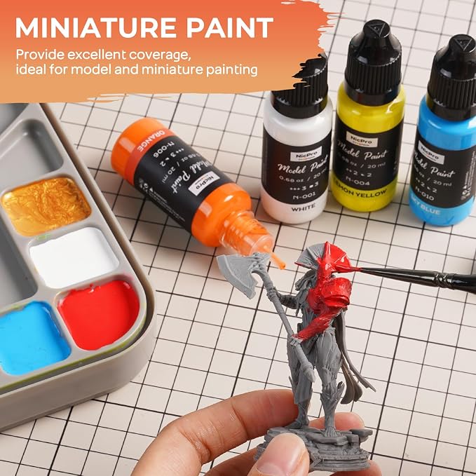 Nicpro 18 Colors Model Paint Set, 20ml Ready to Use Modeling Acrylic Paints - Image 3
