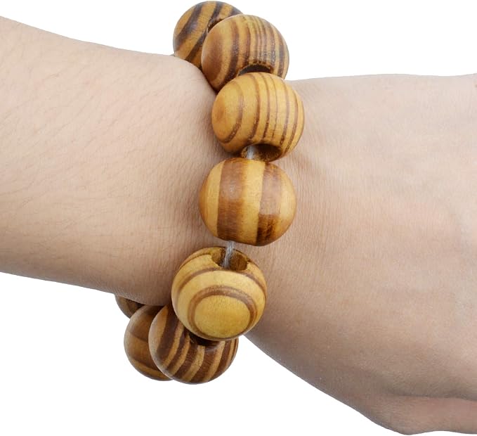 Natural Wooden Beads, 100 Pieces 18mm Diameter Round Loose Spacer Beads Large - Image 7