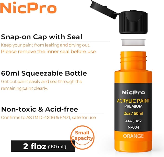 Nicpro Acrylic Paint Set, 24 Colors - Image 6