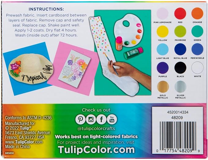 Tulip Brush-on Fabric Paints, 14 Colors 2 fl oz each - Image 3
