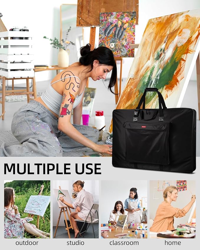 Nicpro Large Art Portfolio Bag 35 x 43 Inches Waterproof Nylon Artist Storage - Image 7