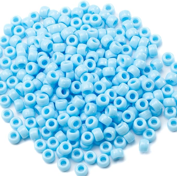 Gxueshan 1000 Pcs Blue Acrylic Pony Beads 6x9mm Bulk - Image 2