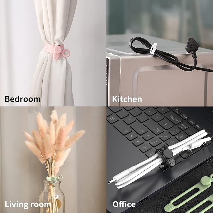 UMUST Silicone Cable Straps, Reusable Cable Ties，Travel Cord Organizer，Wire - Image 7