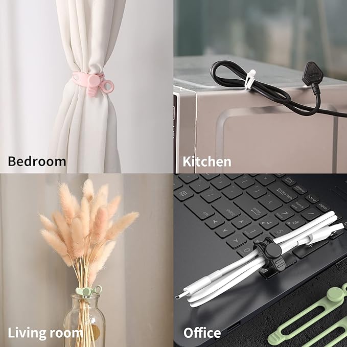 UMUST 20pcs Silicone Cable Ties, Reusable Cable Management Organizer, Wire - Image 5