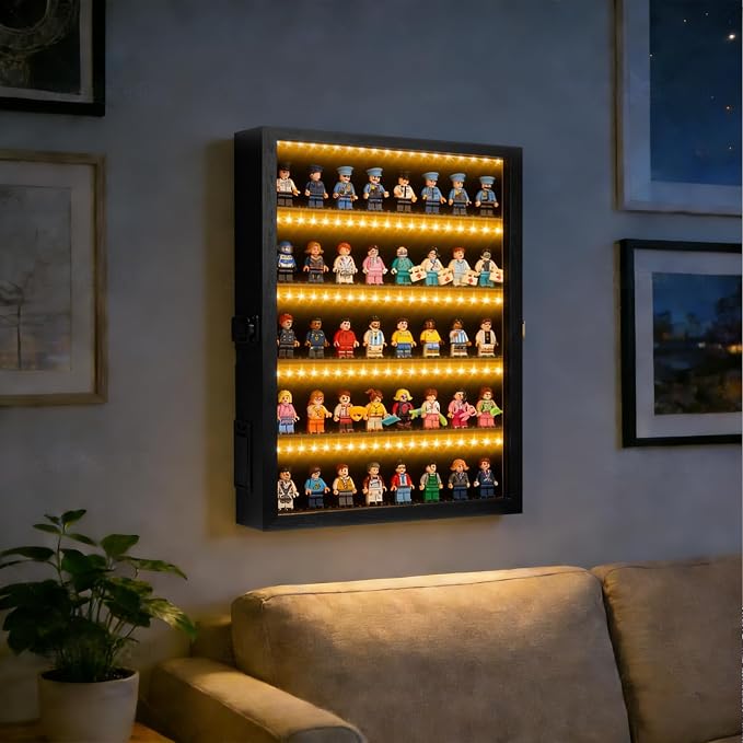 Minifigure Display Case – Black 16″ × 11″ × 2″ Showcase Cabinet - Image 6