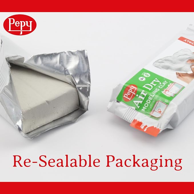 Pepy Premium European Air Dry Modeling Clay White 2.2 lb Bar - Image 4