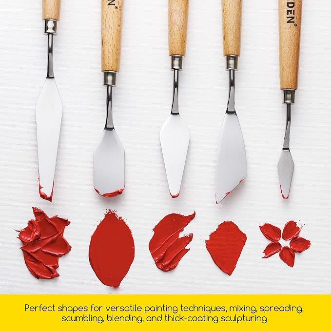 MEEDEN 5Pcs Palette Knife Set: Stainless Steel Painting Knives - Image 5
