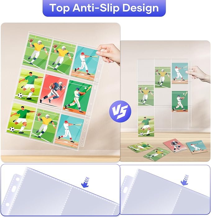 Tioplior 120 Pack 9 Pocket Double Side Card Sleeves Binder Sheets Holds 2160 - Image 6