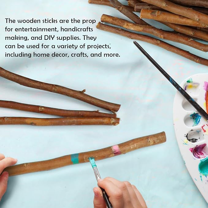 50Pcs Natural Twigs, Driftwood Branches, Unfinished Timber Rods - Image 7