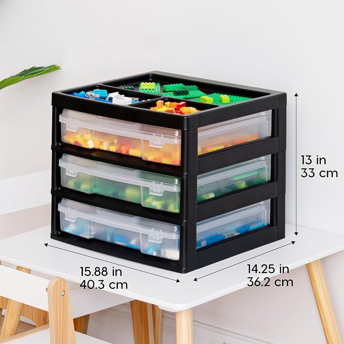 IRIS USA Fits 12" x 12" Paper, 3-Tier Desk Top Storage Unit - Image 4