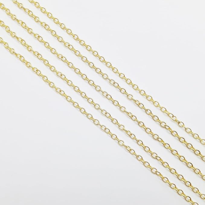 60 Feet Metal Iron Necklace Chains 3mm Bulk Curb Link Chain - Image 3