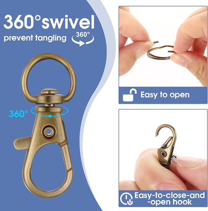 50 PCS in 25 Sets, Metal Swivel Lobster Claw Clasps, Keychain Clasp - Image 3