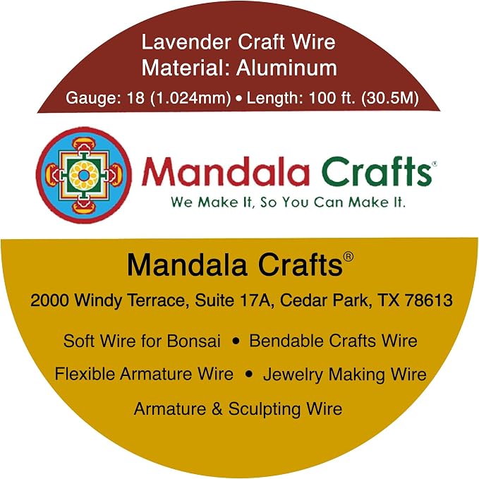 Mandala Crafts 18 Gauge Lavender Anodized Aluminum Craft Wire, 100 FT | Colored - Image 3