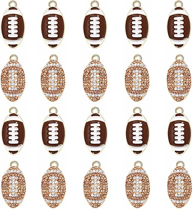20PCS Sports Charms Enamel Basketball Baseball Pendant Charms by ANGLESJELL