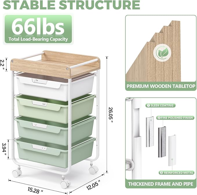 Rolling Craft Storage Cart - Image 3