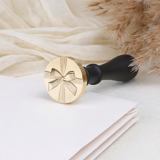 UNIQOOO 3D Relief Wax Seal Stamp, Ribbon Bow Brass Head - Image 4