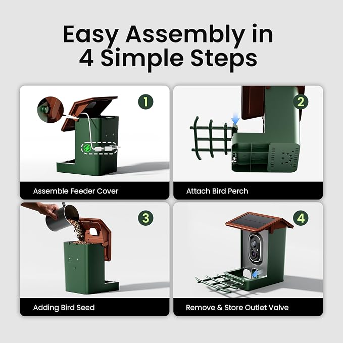 Smart Bird Feeder with Camera Solar Powered 2K HD Video, 000+ Species AI - Image 5