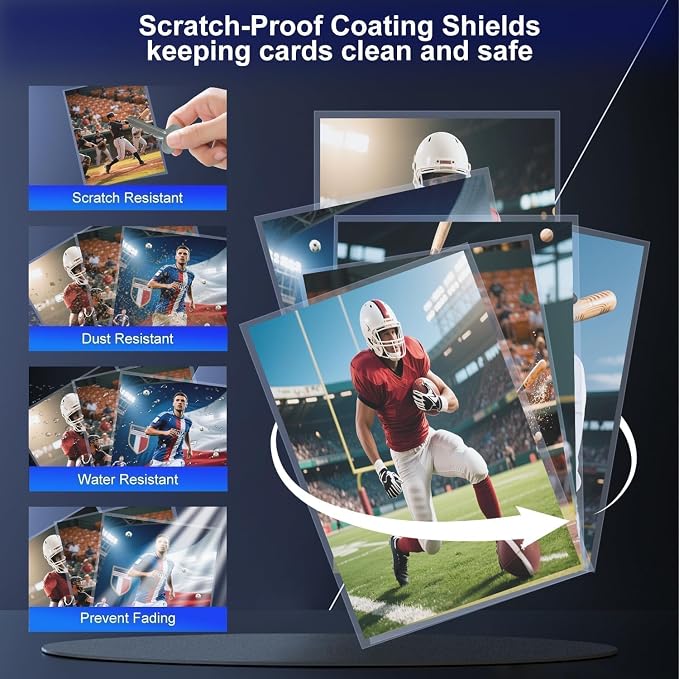 500 Counts Card Sleeves for Trading Cards, Soft Penny Card Sleeves, Sports - Image 6