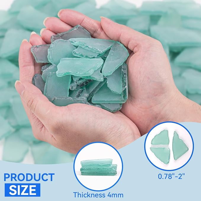 Keedolla 40oz Sea Glass Pieces for Crafts, Crushed Seaglass Pieces Bulk Flat - Image 3