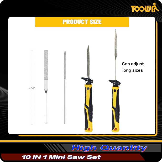 TOOLAN: 10-In-1 Model Craft Hand Saw & File Set. DIY Mini Razor Saw&File Kit - Image 6