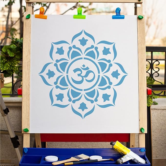 GORGECRAFT Chakra Mandala Stencil Reusable Flower Template Large 11.8x11.8 Inch - Image 5