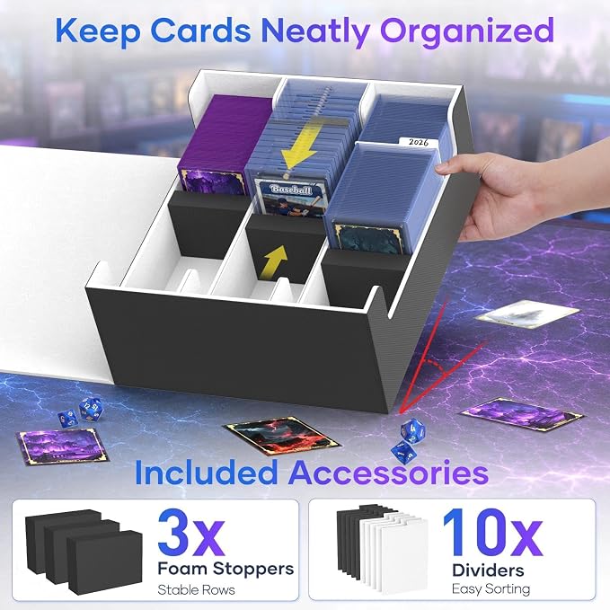 Mlikero Card Deck Case for Trading Cards 1800+, Trading Card Storage Box Fits - Image 4
