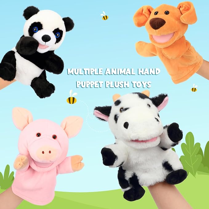 Easfan Cow Hand Puppet with Movable Mouth Interactive Storytelling Cute Soft - Image 4