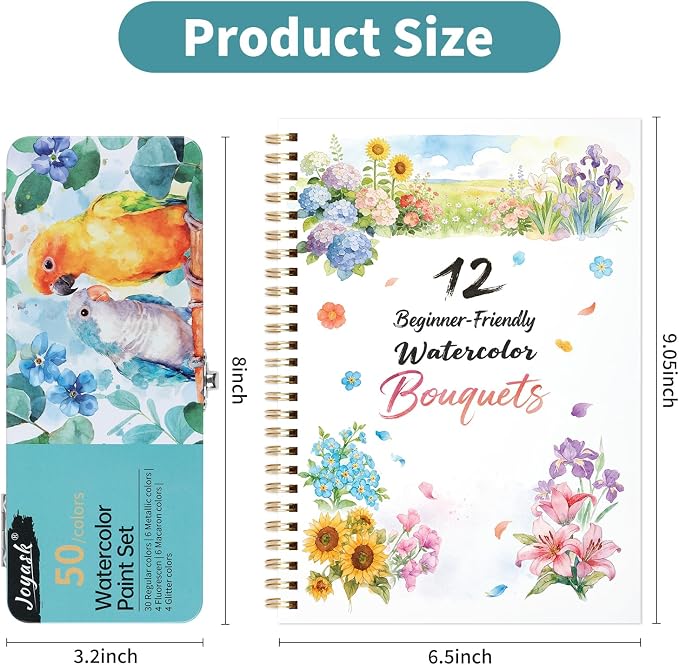 Watercolor Workbook, Water Coloring Book, 12 Different Patterns of Original DIY - Image 2