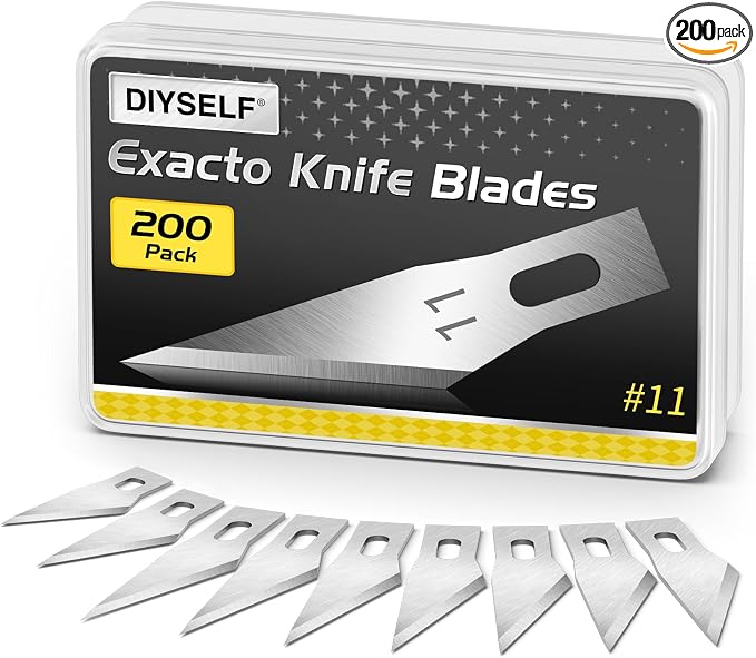 DIYSELF 200 PCS Exacto Knife Blades #11, Exacto Knife Replacement Blade by DIYSELF