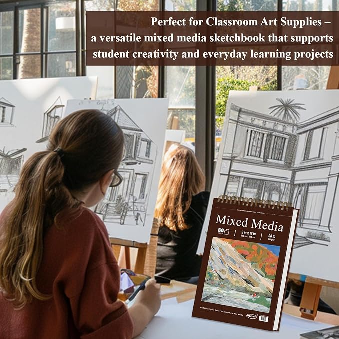 Mofuny Mixed Media Sketchbook 8.5 x 11, 50 Sheets - 110lb/180gsm Painting Paper - Image 7