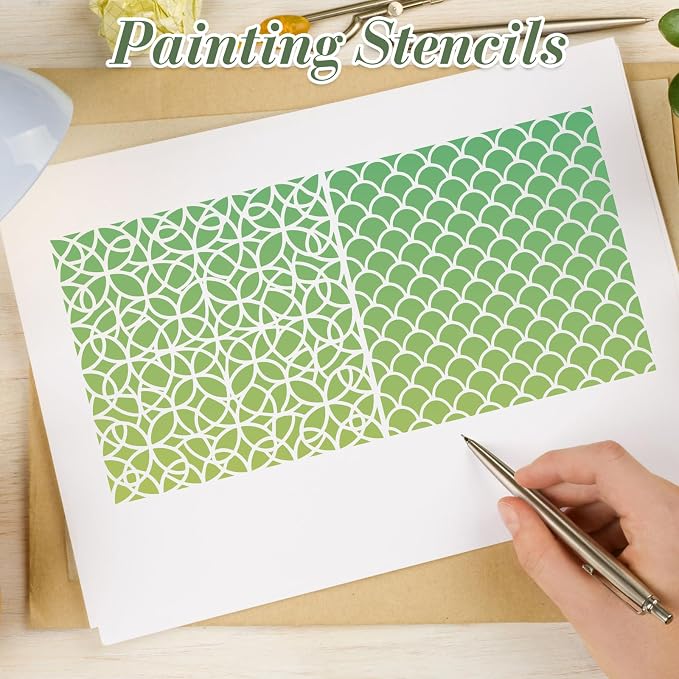 Texture Stencils for Crafts Reusable 16Pcs Stencils | DIY Art Painting Stencil - Image 6