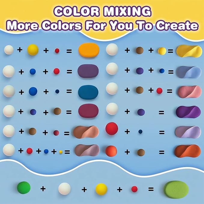 Ixiaoyoo Air Dry Clay, 60 Colors Foam Modeling Clay - Image 8