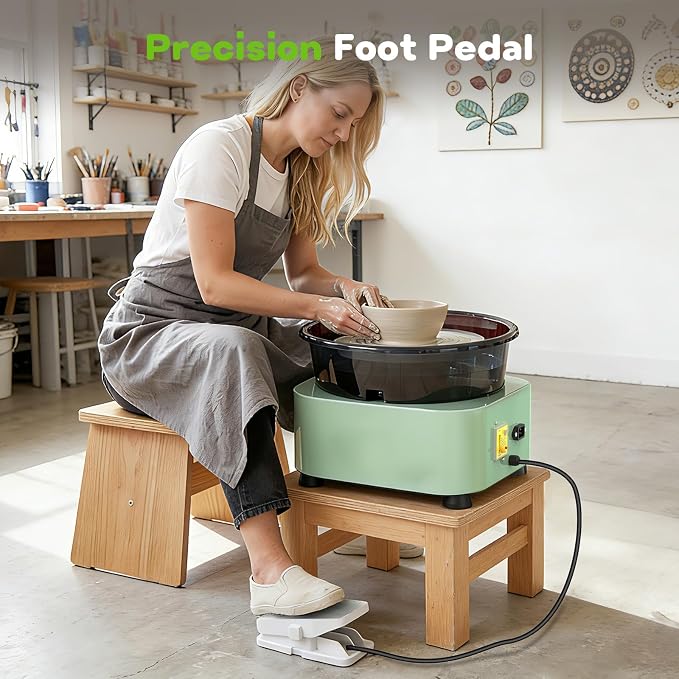 Alldeer 11-inch Pottery Wheel, 350W Electric Ceramic Forming Machine - Image 3