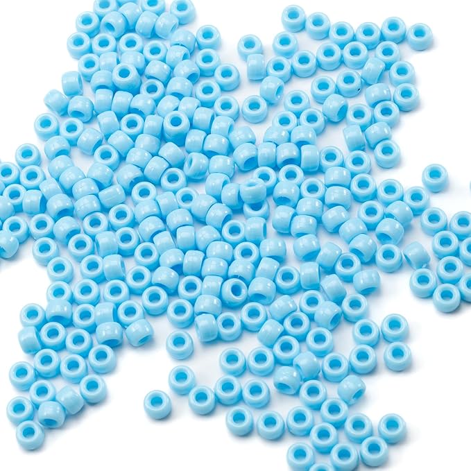 Gxueshan 1000 Pcs Blue Acrylic Pony Beads 6x9mm Bulk by Gxueshan