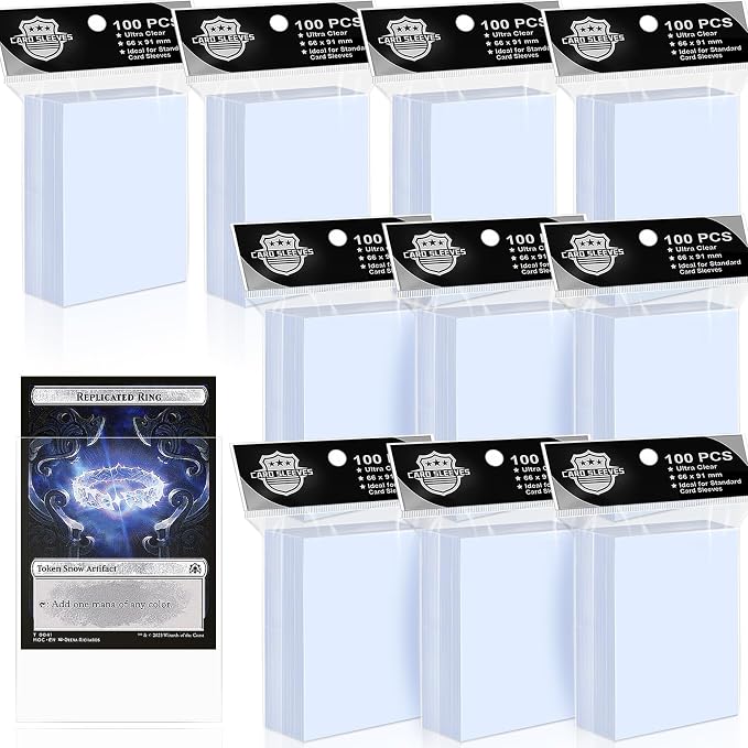 1000Pcs Soft Clear Card Sleeves, Polypropylene Standard Trading Cards Fit by VKshop