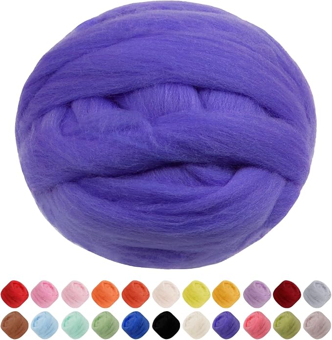 JeogYong Needle Felting Wool, 17.64oz Wool Roving Chunky Wool Yarn, Wet Felting by JeogYong