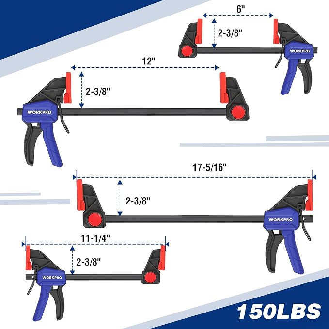 WORKPRO 10-Pack Bar Clamps for Woodworking, 6-Inch Mini & Light Duty and - Image 2