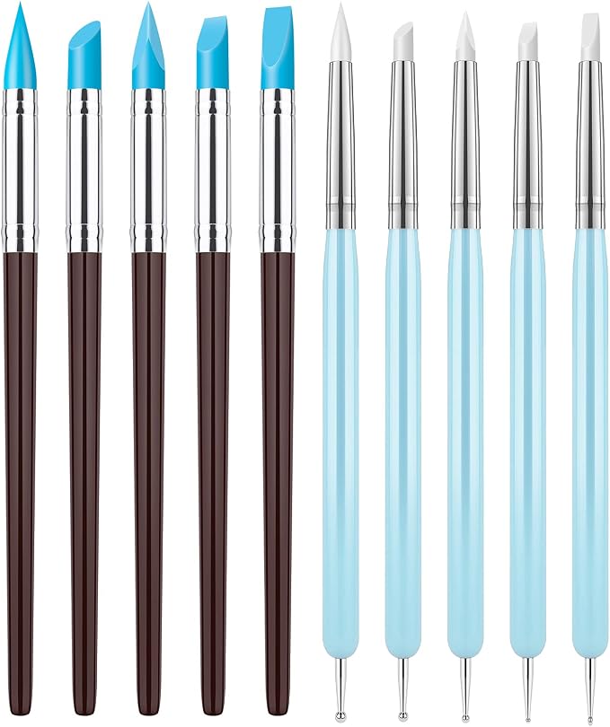 Clatoon 10Pcs Silicone Clay Sculpting Tool, Modeling Dotting Tool & Pottery by Clatoon