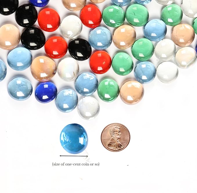 10 Pounds Fire Pit Glass, Mixed Color Gems, Decorative Flat Glass Rocks - Image 3
