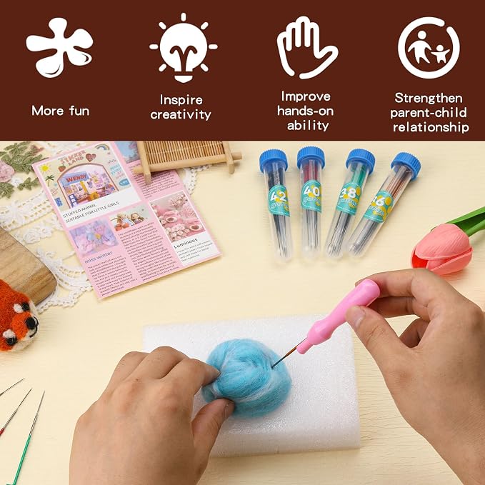 Yizzvb 45 Pcs Needle Felting Tools, 4 Size 40 Pcs Colorful Wool Felting Needles - Image 6
