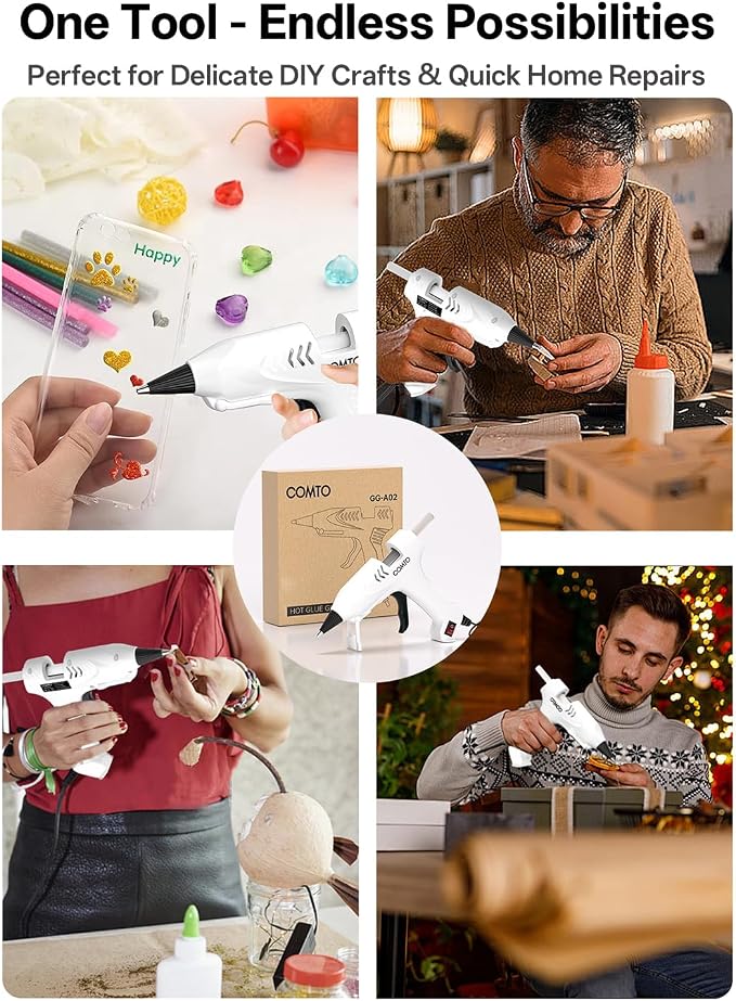 Mini Hot Glue Gun with 100 Glue Sticks, Precision Glue Flow, Extra-Long 55" Cord - Image 8