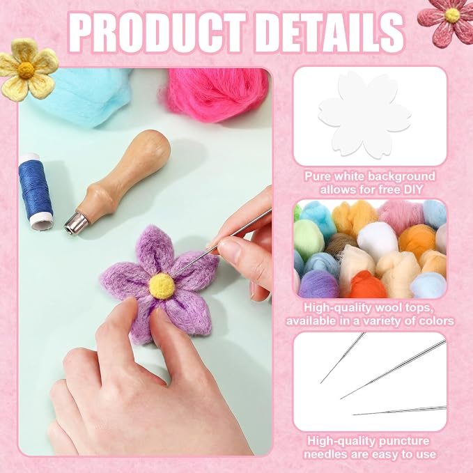 HunnmingRe 32 Set Needle Felting Kits Needle Felting Supplies - Image 3