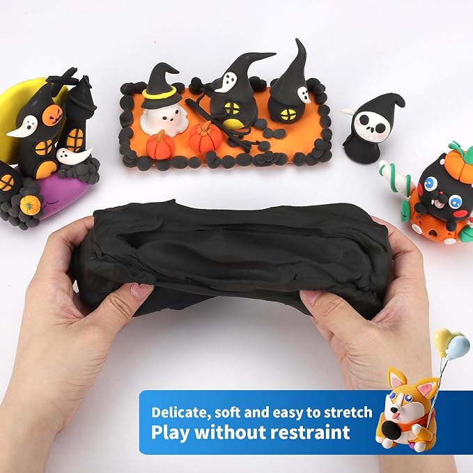 Ifergoo Black Foam Modeling Clay- Moldable Cosplay, Air Dry, Squishy Molding - Image 2