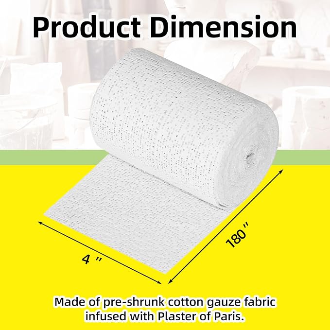 Falling in Art Plaster Cloth Rolls, 6 Pack 500gsm Plaster Bandage, Plaster - Image 3