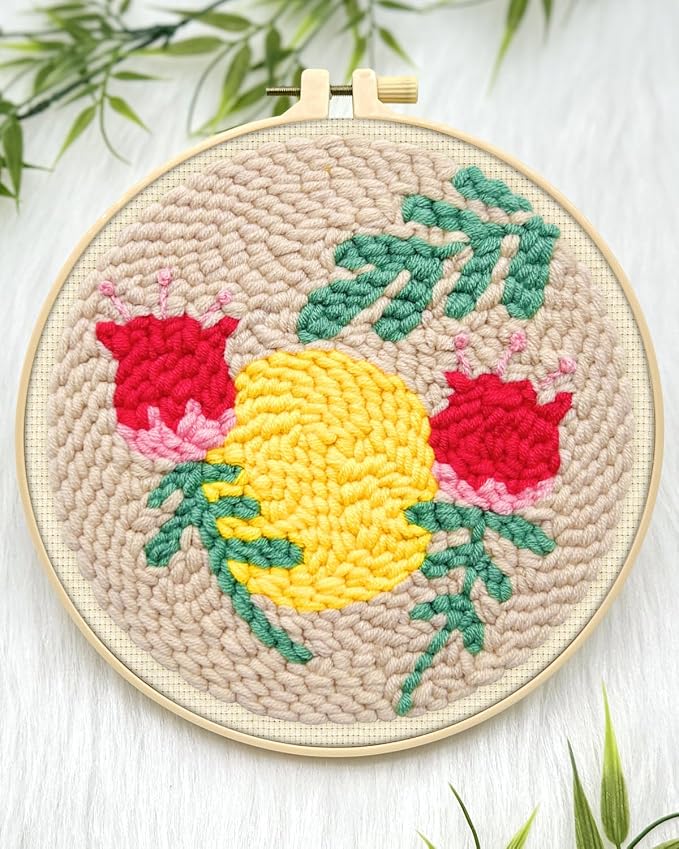 ERKOON Punch Needle Kit Adults Beginners, DIY Easy Floral Embroidery Set - Image 4