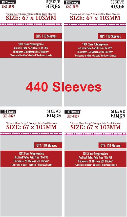 Sleeve Kings Space Alert Large Compatible Sleeves 67 X 103 mm by SleeveKings